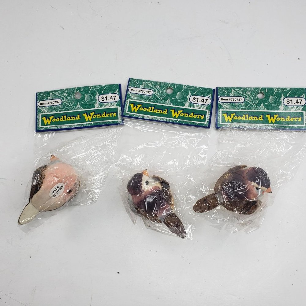 Vintage Woodland Wonders Sparrow Birds Set Floral Arrangement Craft Wedding